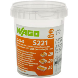 ASSORTIMENT 50 BORNES WAGO A CLIQUET