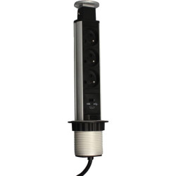 BLOC 3 PRISES ESCAMOTABLE AVEC USB