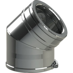 COUDE A 45°+ BRIDE DUOTEN INOX304/GALVA 150-200