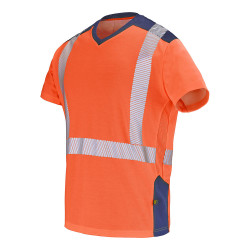 TEE SHIRT HIVI BLEU/ORANGE TXL