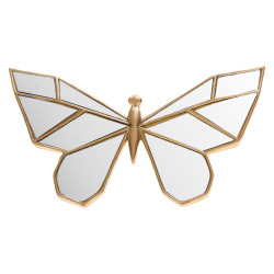 MIROIR PAPILLON METAL DORE