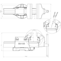 ETAU REGLABLE ACIER MORS 150 OUVERTURE 185 87T