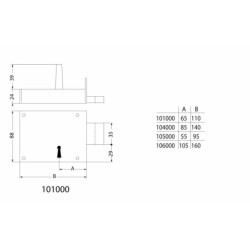 SERRURE AP.HOR. PDT NOIR 1PT Ga 101