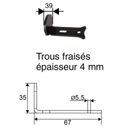 BUTOIR VOLET REGLABLE NOIR 75x30