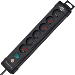 SOCLE 6x2P+T INTER 3m PREMIUM NOIR LINE