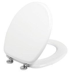 ABATTANT CASUAL LINE WOODY BLANC CH.INOX
