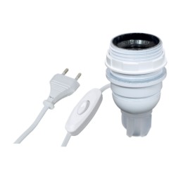 ADAPTATEUR BOUTEILLE E27 +INTER FIL+FICHE BLANC SB
