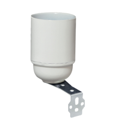 DOUILLE E27 LISSE F10X1 + SUPPORT BLANCHE