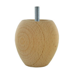 PIED BOULE D70X70 M8 HETRE BRUT