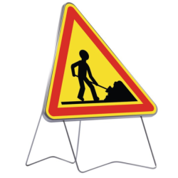 PANNEAU SIGNALISATION CHANTIER AK5 + PIEDS