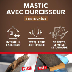 MASTIC BOIS STANDARD SINTO BLANC 500ml