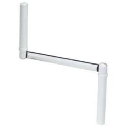 POIGNEE/MANIVELLE D12 410mm PVC BLANC /A.CH SB