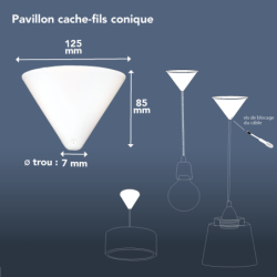 PAVILLON PLAST. CONIQUE D125 BLANC SB