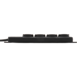 SOCLE 4 PRISES NOIR IP44 AVEC VOLETS 2M H07RN-F 3G