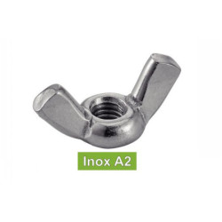 ECROU PAPILLON INOX A2 D12 PIECE