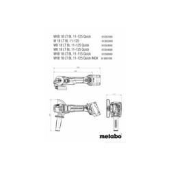 MEULEUSE ANGLE WB18LT BL 11-125 QUICK METABO