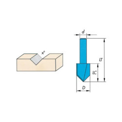 MECHE RAINURER EN V D14 Q8 SB