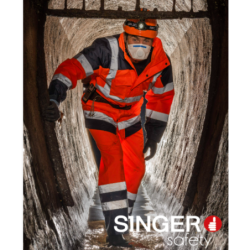 ENSEMBLE PLUIE H. VISIBILITE ORANGE FLUO/BLEU T3XL