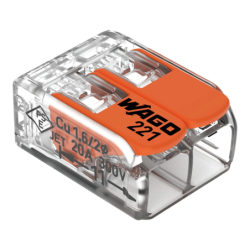 CONNECTEUR WAGO 2 CONDUCTEURS A CLIQUET BTE 100