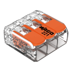 CONNECTEUR WAGO 2 CONDUCTEURS A CLIQUET BTE 100