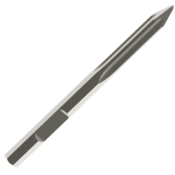 BURIN POINTU 400mm 30mm DROIT