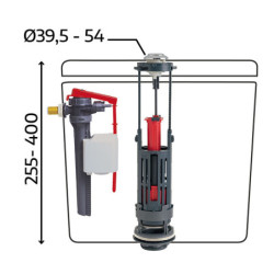 MECANISME WC ETRIER WIRQUIN + ROBINET LATERAL LAIT