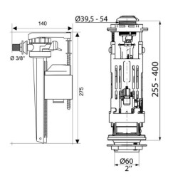 MECANISME WC ETRIER WIRQUIN + ROBINET LATERAL LAIT