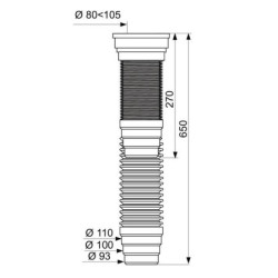 PIPE EXTENSIBLE L650MM ARMATURE METAL D93/100/110MM