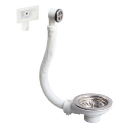 BONDE EVIER D90 PANIER INOX AVEC TROP PLEIN