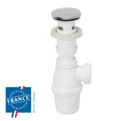 ENSEMBLE LAVABO QUICK CLAC CLAPET INOX SANS TROP PLEIN