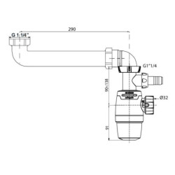 SIPHON WIRQUIN NEO D32 TUBULURE GAIN DE PLACE