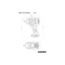 BOULONNEUSE A CHOC METABO SSW18 LTX 800 BL SS BATT