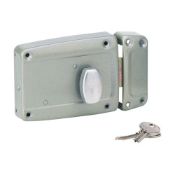 SERRURE PORTE GARAGE CYL BOUTON 120X90 DROITE+POIG