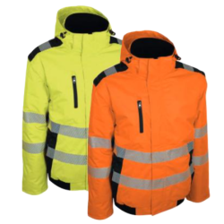 BLOUSON HIVI BRAVO ORANGE FLUO/MARINE T04