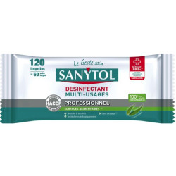 LINGETTES DESINFECTANTES SANYTOL EUCALYPTUS SB120