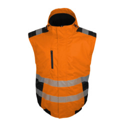 BLOUSON HIVI BRAVO ORANGE FLUO/MARINE T02