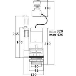 MECANISME WC A CABLE DOUBLE CHASSE SB