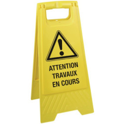 CHEVALET SIGNALISATION JAUNE TRAVAUX EN COURS