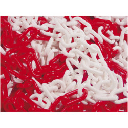 CHAINE PLASTIQUE ROUGE/BLANCHE 5M