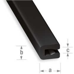 U ENTOURE TOLE PVC NOIR 7x4x0.6mm 1m