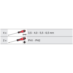JEU 6 TOURNEVIS KSTOOLS ULTIMATE FENTE+PH