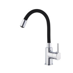 MITIGEUR LAVABO ILO MEMOIRE FORME CHROME NOIR BTE