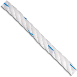 CORDE POLYPRO. BLANC/BLEU 16mm 3916kg LE METRE