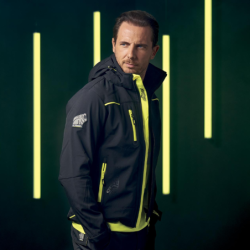 VESTE SOFTSHELL SPACE NOIR/JAUNE TS