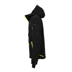 VESTE SOFTSHELL SPACE NOIR/JAUNE TL