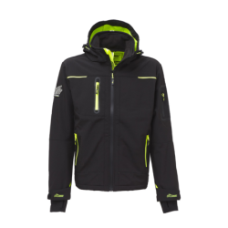 VESTE SOFTSHELL SPACE NOIR/JAUNE T3XL