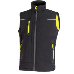 GILET SOFTSHELL UNIVERSE NOIR/JAUNE T2XL