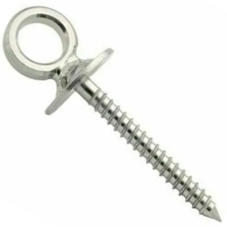 2 PITONS OEIL VIS BOIS INOX D FIL 8 L30mm