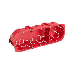 BOITE 3POSTES D67mm H40mm ROUGE SOUS FILM AXE71
