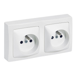 PRISE 2x2P+T HORIZ/VERT OTEO BLANC